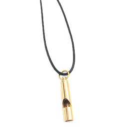 Emergency Whistles With Black Wax Rope Whistle Pendant Necklace