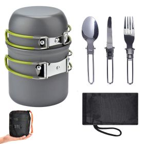 1 Set Outdoor Camping Cooking Kit Portable Non-Stick Backpacking Picnic Pot And Bowl Open Fire Cookware Set For Outdoor Hiking And Camping