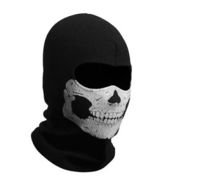 Black Balaclava Ghosts Skull Full Face Mask, Halloween Cosplay Prop