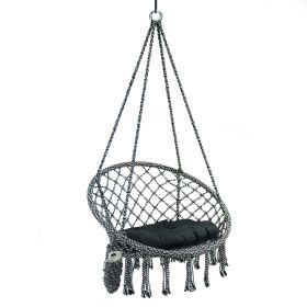 Deluxe Outdoor Macrame Hammock Hanging Chair, Cotton Multi-Color, Size 31.5" L x 24" W Capacity 250lb