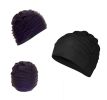 Black - Polyester Women Swimming Cap Long Hair Ladies Bathing Cap Swimming Hat