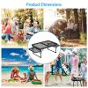 Foldable Camping Table Collapsible Picnic Aluminum Alloy Grill Stand 88LBS Max Load BBQ Table with 2 Side Trays