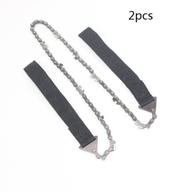 24 inch portable hand chain saw outdoor survival hand saw garden garden hand saw outdoor wire saw (Option: 2pcs black)