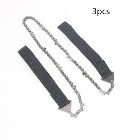24 inch portable hand chain saw outdoor survival hand saw garden garden hand saw outdoor wire saw (Option: 3pcs black)