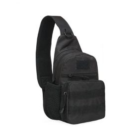 Tactical Shoulder Bag; Molle Hiking Backpack For Hunting Camping Fishing; Trekker Bag (Color: Black)