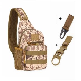 Tactical Shoulder Bag; Molle Hiking Backpack For Hunting Camping Fishing; Trekker Bag (Color: Desert And 2 Hooks)