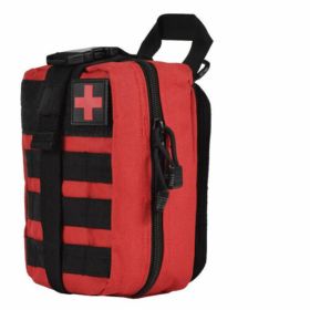 Tactical First Aid Pouch; Detachable Medical Pouch Kit Utility Bag (Bag Only) (Color: Red)