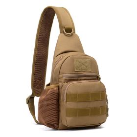 Military Tactical Shoulder Bag; Trekking Chest Sling Bag; Nylon Backpack For Hiking Outdoor Hunting Camping Fishing (Color: Khaki)