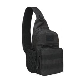 Military Tactical Shoulder Bag; Trekking Chest Sling Bag; Nylon Backpack For Hiking Outdoor Hunting Camping Fishing (Color: Black)