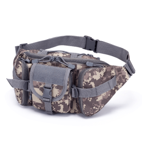 Men's Waterproof Nylon Fanny Pack With Adjustable Belt; Tactical Sport Arm Waist Bag For Outdoor Hiking Fishing Hunting Camping Travel (Color: ACU Camo)