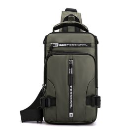 Crossbody Bags Men Multifunctional Backpack Shoulder Chest Bags (Color: Army Green)