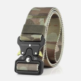 3.8cm Tactical belt Men's military fan Tactical belt Multi functional nylon outdoor training belt Logo can be ordered (colour: Jungle camouflage)