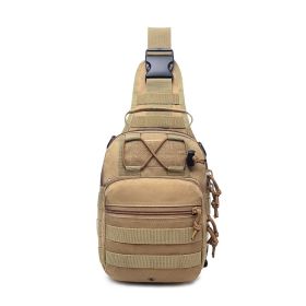 Men Backpack Tactical Sling Bag Chest Shoulder Body Molle Day Pack Pouch (colour: khaki)