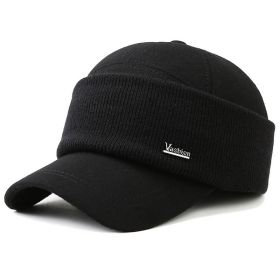 lidafish Winter Tide Ear Protection Baseball Cap Outdoor Thicken Warm Men Dad Hat Knitted Design Snapback Hat (Color: Black01)