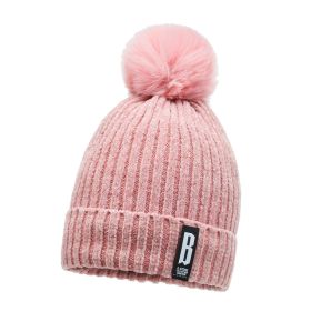 Winter Hats for Woman Thicker Beanies Chenille Ball Knitted Cap Girls Autumn Beanie Hats Fleece-lined Warmer Bonnet Casual Cap (Color: Pink Beanie Cap)