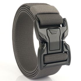 New quick release button tactical nylon belt; working clothes; outdoor training belt; casual men's belt; wholesale by manufacturers (colour: dark grey)