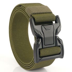 New quick release button tactical nylon belt; working clothes; outdoor training belt; casual men's belt; wholesale by manufacturers (colour: Military green)