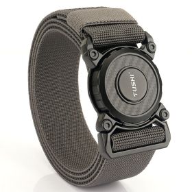 New quick release button tactical nylon belt; working clothes; outdoor training belt; casual men's belt; wholesale by manufacturers (colour: Elastic -- dark gray)