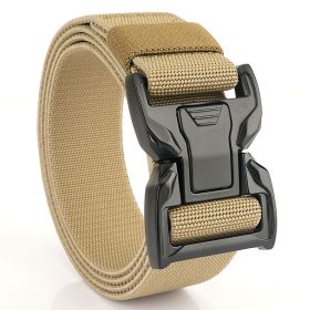 New quick release button tactical nylon belt; working clothes; outdoor training belt; casual men's belt; wholesale by manufacturers (colour: Wolf brown)
