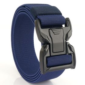 New quick release button tactical nylon belt; working clothes; outdoor training belt; casual men's belt; wholesale by manufacturers (colour: royal blue)