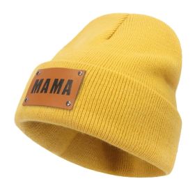Men's and Women's Beanie Rib Knit Winter Beanie Knit Hat Soft Warm Unisex Flanged Beanie Cap (Color: yellow)