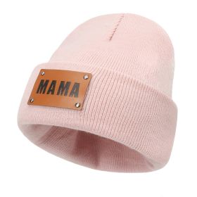 Men's and Women's Beanie Rib Knit Winter Beanie Knit Hat Soft Warm Unisex Flanged Beanie Cap (Color: Pink)