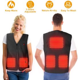 Heat Jacket Vest 3 Heating Gear Adjustable USB Heated Vest Warm Heat Coat Vest (size: 2XL)