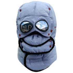 Unisex Thermal Winter Goggles Hat Warmth Trapper Trooper Cap Windproof Dustproof Breathable Hat (Color: Grey)
