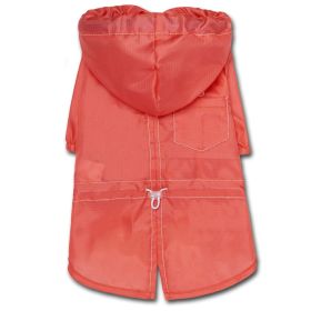 Touchdog Split-Vent Designer Waterproof Dog Raincoat (Color: Red)
