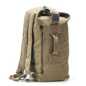 Men's Canvas Backpack Rucksack Hiking Travel Duffle Bag Military Handbag Satchel (Color: Army Green)