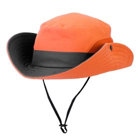 Women Summer Sun Bucket Hats Foldable UV Protection Cotton Cap (Color: Orange)