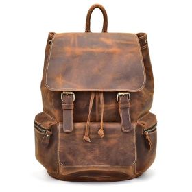 The Hagen Backpack | Vintage Leather Backpack (Color: Brown)