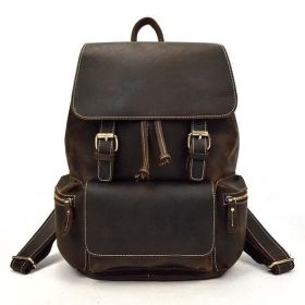 The Hagen Backpack | Vintage Leather Backpack (Color: Dark Brown)