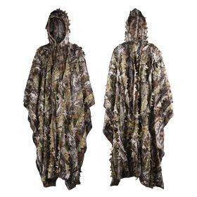 Kylebooker 3D Maple Leafy Hunting Camouflage Poncho Ghillie Suit Sniper Clothing Camo Cape Cloak (size: XL/XXL)