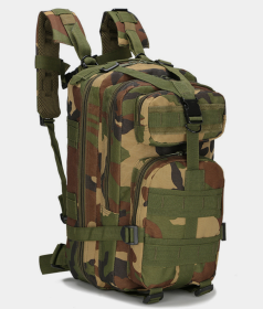 Military 3P Tactical 25L Backpack | Army Assault Pack | Molle Bag Rucksack | Range Bag (Color: Camo)