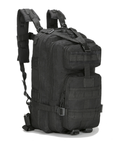 Military 3P Tactical 25L Backpack | Army Assault Pack | Molle Bag Rucksack | Range Bag (Color: Black)