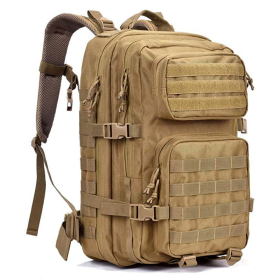 Military 3P Tactical 45L Backpack | Army 3 Day Assault Pack | Molle Bag Rucksack | Range Bag (Color: Khaki)
