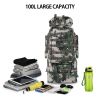 100L Large Military Camping Backpack Waterproof Camo Hiking Travel Tactical Bag