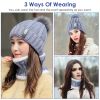 Winter Beanie Hat Scarf Set Women Warm Knitting Skull Cap