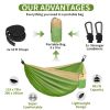 Camping Hammock Double & Single Portable Hammock With 2 Tree Straps And 2 Carabiners; Lightweight Nylon Parachute Hammocks Camping Accessories Gear